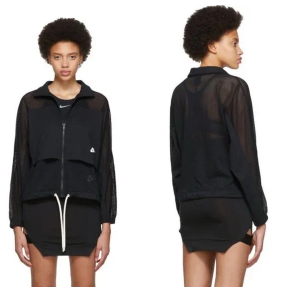 Nike Athletic Sportswear Women's Black Mesh Loose Fit Jacket Size - Medium - Picture 11 of 11